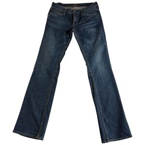 Big Star 1974 Hazel Mid Rise Bootcut Jeans Womens 28L (29x32.5) Blue Denim Logo
